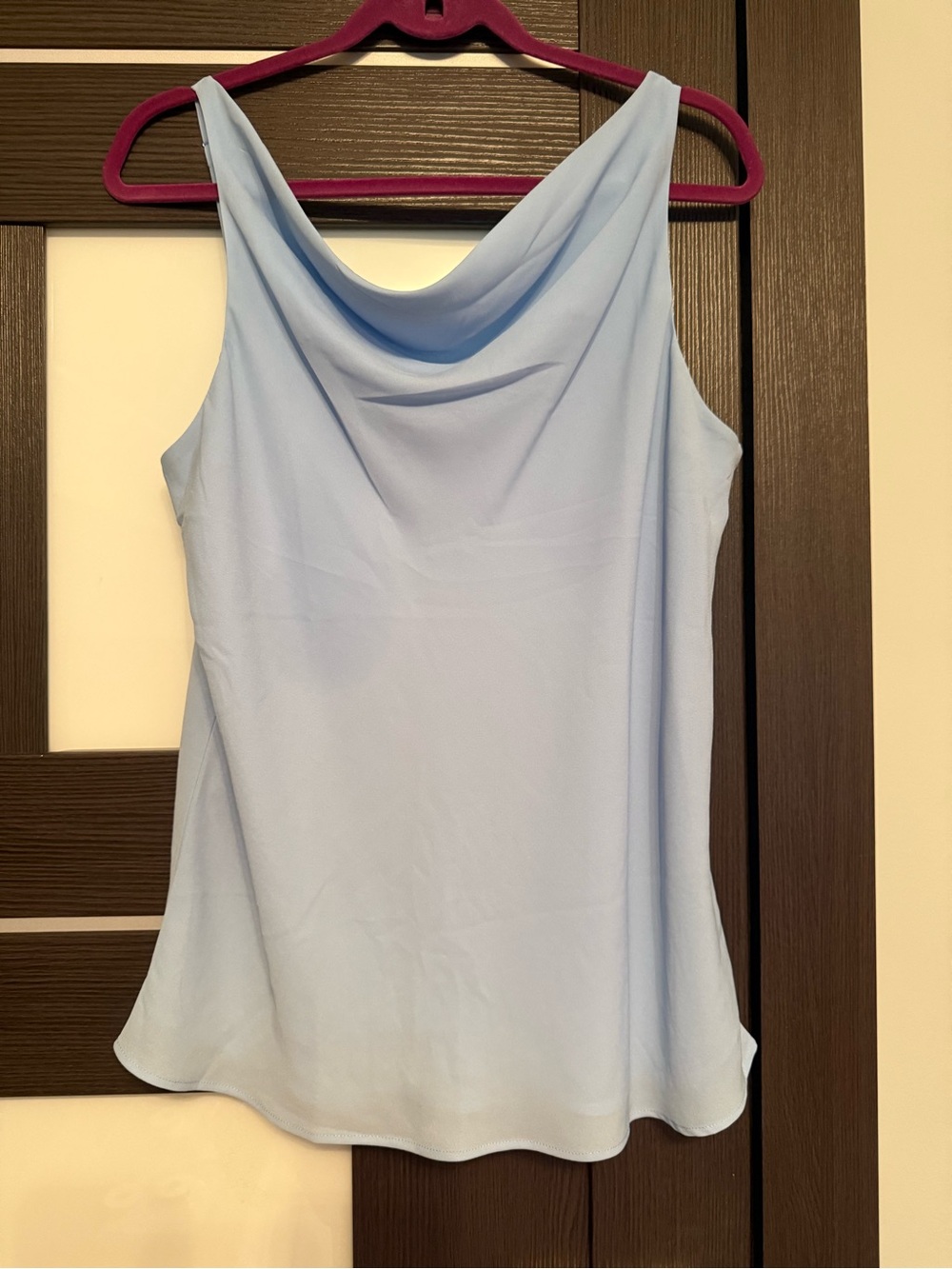 Light Blue Draped Cowl Neck Camisole